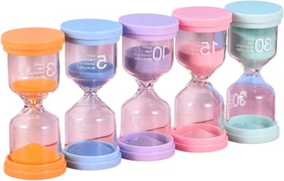 Zandloper Timer - Zandloper Decoratie - Tijd Beheren - Charmant Ontwerp - 11 cm Hoog - Meerkleurig