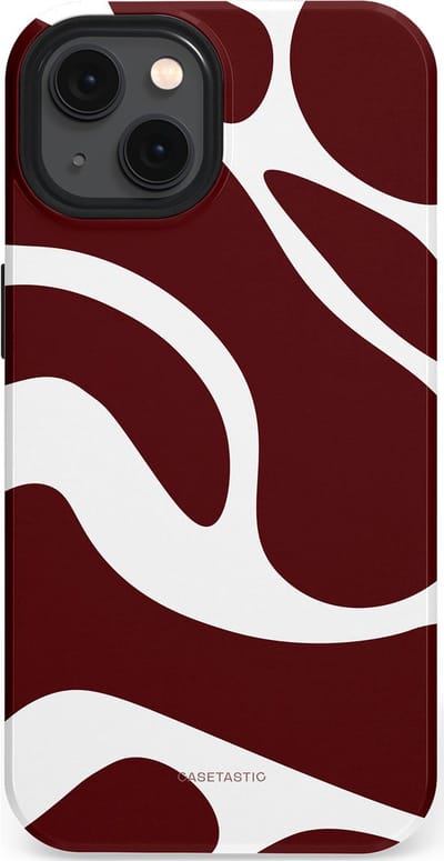Casetastic Hoesje Geschikt voor Apple iPhone 13 Magsafe - Stijlvolle Beschermende Duo-layer Case - Bordeaux Swirl