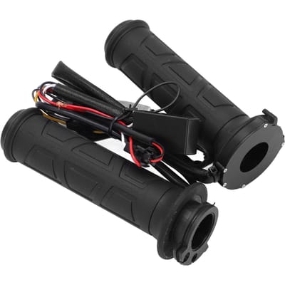 Paire de Poignées de Guidon Chauffantes pour Moto 22mm 0.9in Contrôle Intelligent de la Température Noir 12V 15‑35W black