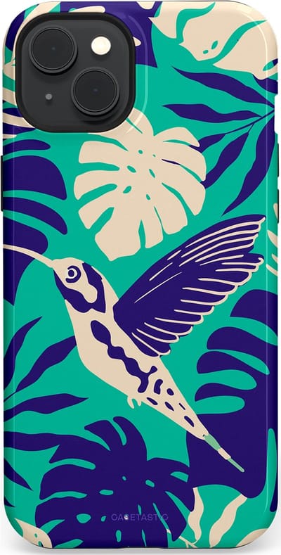 Casetastic Hoesje Geschikt voor Apple iPhone 15 Plus Magsafe - Stijlvolle Beschermende Duo-layer Case - Paradijs Kolibrie