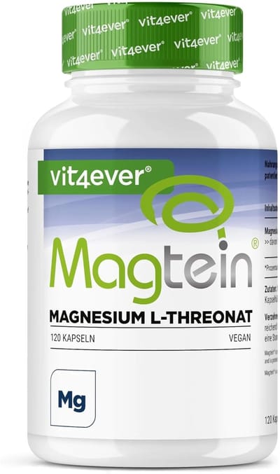 Vit4ever - Magnesium-threonaat 120 capsules - Hooggedoseerd 2000 mg Magtein® Magnesium L-Threonaat per dag - ideaal voor de voeding van de hersenen - Veganistisch