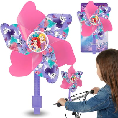 DISNEY PRINCESS Windmolentje voor op het stuur van een fiets, windmolentje met bevestiging voor een kinderstep