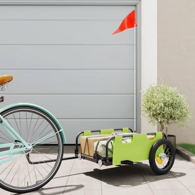 Fietskar - Bagagekar - Transportdoeleinden - Robuuste ijzeren constructie - 100 cm lengte - Groen