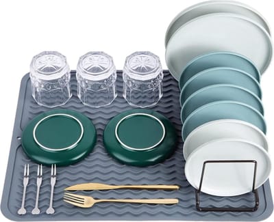 Siliconen Droogmat voor Keuken Aanrecht, Afdruipmat, Siliconen Droogmat, Antislip, Vaat Afwas Droogmat, Afwas Droogmat Siliconen Afdruipmat Dish Draining Mat Silicone, 40x30cm