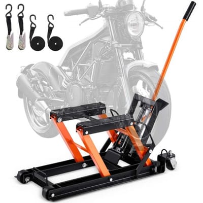 VEVOR hydraulische motorkrik 700 kg draagvermogen motorkrik motorfiets hefplatform montagestandaard motorfiets, verstelbaar 120-385 mm montagestandaard motorlift, motorstandaard in garage en buiten
