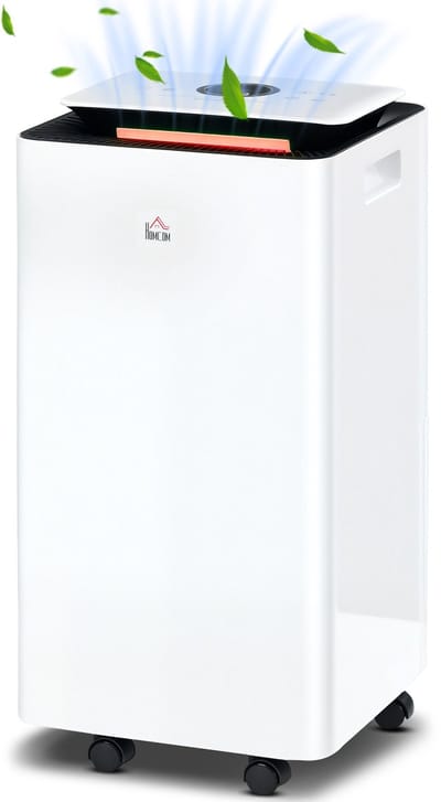 Elektrische luchtontvochtiger 12L - 5 Standen - 2,5 liter waterreservoir - Woonkamer & Slaapkamer - Wit