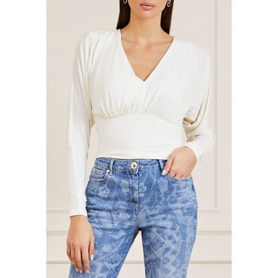 GUESS Marciano By  Billie Knit Top Pale Blouse Pearl Maat: XXS | Blouses Outlet | Dames | Ecru