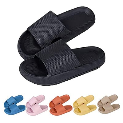 Peysaitr - Slippers – EVA badslippers – antislip & sneldrogend – geschikt voor badkamer & thuis – unisex – zwart – maat 38/39 – 1 paar