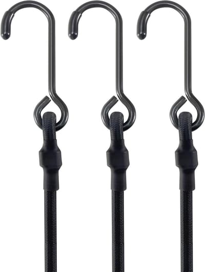 Elastische Spanners - Spanbanden Touwen - Bagage Vastzetten - Roestvrije Haken - 91 cm - Zwart