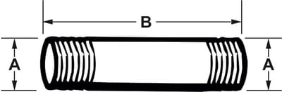 Verzinkte Buisnippel 1 1/4 inch x 800 mm - Duurzame Schroefdraadverbinding