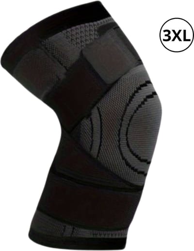 Nivard Kniebrace - Sportbrace Knie - Knee Sleeves - Knee Sleeves Powerlifting - Compressie Knie Brace - Knee Wraps - Knee Support - Dames - Heren - Zwart - Maat XXXL