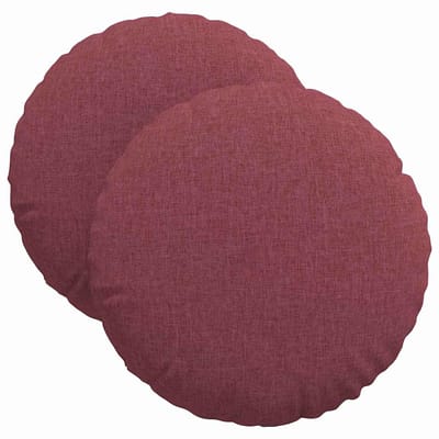 vidaXL - Zitkussens - 2 - st - Stof - Wijnrood - Ø40 - x - 13 - cm