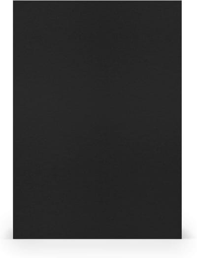 PAPERADO Knutselkarton, DIN A4, zwart geribbeld, 220 g/m², dik knutselpapier in 29,7 x 21 cm, schilderen, perfect knutselkarton PAK VAN 50 VELLEN