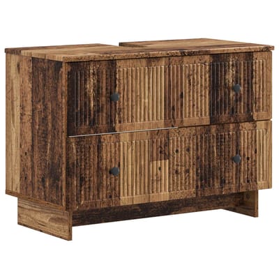 vidaXL - Wastafel - kabinet - voor - de - badkamer - EDE - Oud - hout - 82 - x - 41 - x - 59 - cm