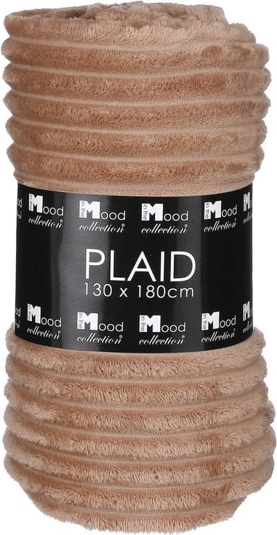In the Mood Lorens Fleece Deken - L180 x B130 cm - Polyester - Lichtbruin