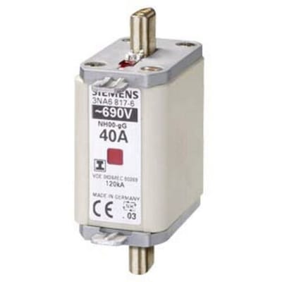 Siemens 3NA68206 Zekeringsinzetstuk Met mechanische beveiligingsweergave Geschikt voor Zekeringsgrootte 000-4 Afmeting zekering : 0 50 A 690 V 3