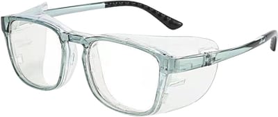 Bril-Anti-Pollen Bril voor Volwassenen - Blauw Licht Filter -Anti - Volledig Siliconen Montuur - Gepolariseerd - Transparante Computerbril en Beschermbril - Unisex-Blauwe rand