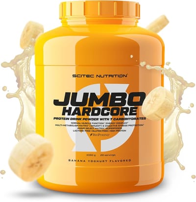 Scitec Nutrition® - Jumbo Hardcore (3060 gram - Banana/Yogurt) - Banaan/Yoghurt - 20 eiwitshakes - Weight Gainer - Mass Gainer - Proteine poeder - Protein powder - Gewichtstoename - Spiermassa vergroten
