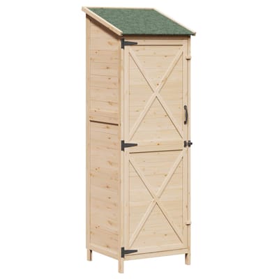 vidaXL - Tuin - Shed - Naturel - 59,5 - x - 56 - x - 176,5 - cm - Massief - Vurenhout