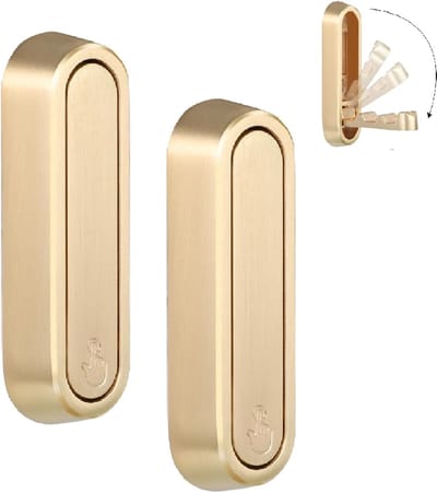 Opvouwbare kapstokhaken - opvouwbare gouden wandhaken - zware opvouwbare haak - ophanghaken - 2 stuks
