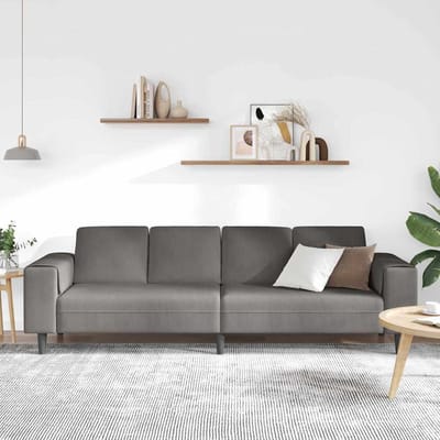 vidaXL - Bank - Lichtgrijs - 250 - x - 77 - x - 76 - cm - Corduroy - stof