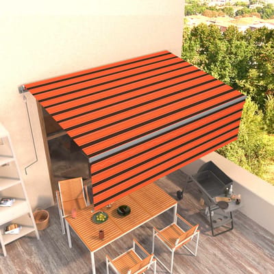vidaXL - Luifel - automatisch - uittrekbaar - rolgordijn - 4,5x3 - m - oranje - bruin
