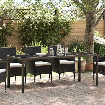 vidaXL Tuinstafel Zwart 200 x 80 x 73 cm Metaal