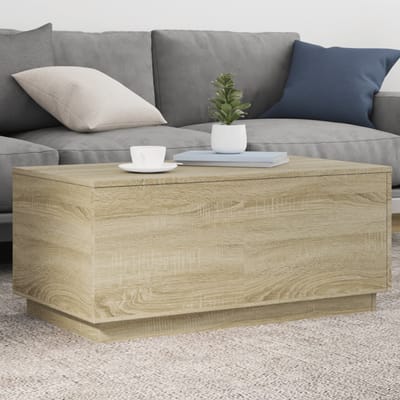vidaXL - Salontafel - met - LED-verlichting - 90x50x40 - cm - sonoma - eikenkleurig
