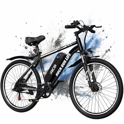 RCB Elektrische trekkingfiets 26 Inch,250W Motor,25 km/u,7-Speed, APP, zwart