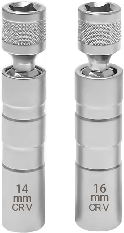 TOVBMUP Bougiesleutel - Universele magnetische flexibele bougieconnector - Voor autoreparatie - 14 mm en 16 mm - 2 stuks