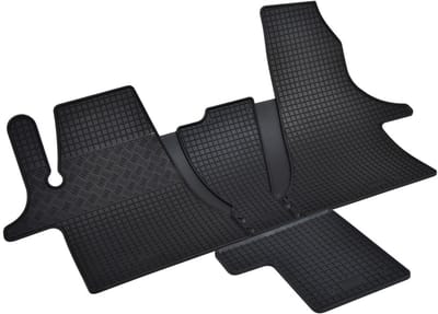 Automatten voor Volkswagen T6.1 Transporter, Caravelle, Multivan (2019-2022), 2-zits - 3-delig - Rubber