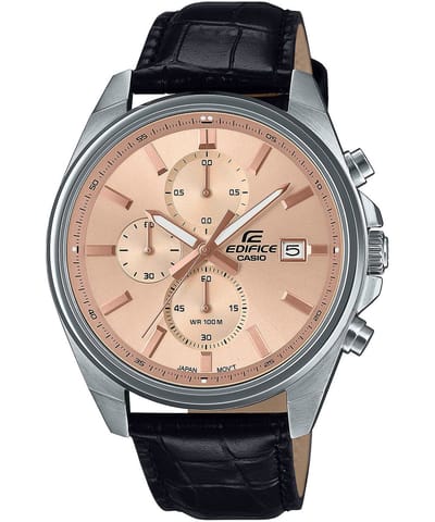 Casio Edifice EFV-610EL-5AUEF Horloge - Leer - Zwart - Ø 41 mm