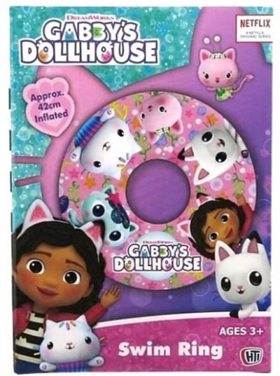 Gabby opblaasbare zwemband swim ring - vrolijk Gabby’s Dollhouse design - ideaal voor zwembad en vakantie - stevig en comfortabel - perfect voor waterpret en zomerdagen - eenvoudig opblaasbaar - geschikt voor kinderen vanaf 3 jaar - compact formaat