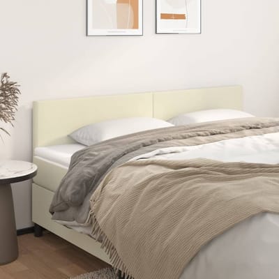vidaXL - Hoofdborden - 200x5x78/88 - cm - kunstleer - crèmekleurig