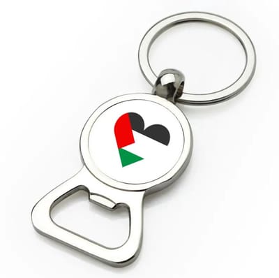 Akyol - palestina vlag hart vorm flesopener - Palestina - mensen die liefde willen geven aan palestina - degene die van palestina houden - supporten - oorlog - verjaardagscadeautje - gift - geschenk - kado - 9 bij 3 cm
