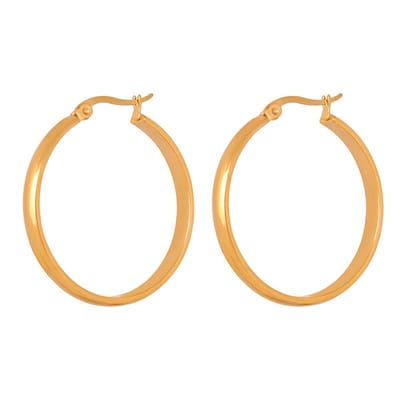 Grote Hoops Ooringen 35mm 'Star of the Show' | Stainless Steel Goud