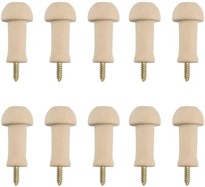 Dailygoods- Houten Shaker Peg - 10 Stuks - Duurzaam - Herbruikbaar - Voor Kleding/Hoezen - Ideaal voor Thuis/Office - Wandhaak