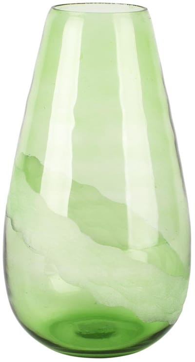 Dekoratief | Deco vaas, groen/transparant, glas, 16x16x30cm | A258377