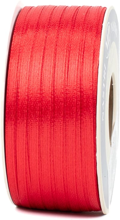 Satijn lint - Cadeaulint - Cadeaulint rood - Inpaklint - 3mm breed - Rol van 100 meter lang - Smal decoratief lint