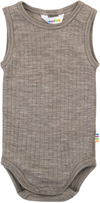 Joha baby romper - mouwloos - 100% merinowol - kleur sesam - maat 50