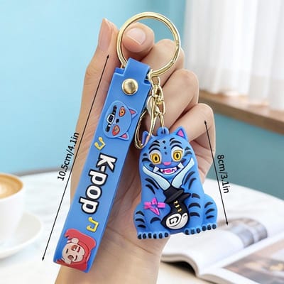 Anime Film Rumi Mira Zoey Sleutelhanger Kpop Warrior Girls Sleutelhanger PVC Model Bedel Rugzak Tas Sleutelhangers Kinderen Cadeaus beige
