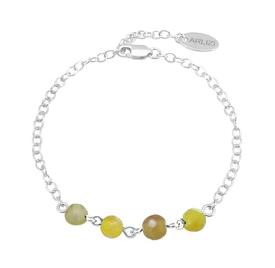 ARLIZI 2239 Armband geel vuuragaat kralen - sterling zilver - 20 cm