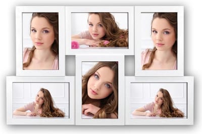 ZEP - Multi Fotolijst Andorra Wit voor 6 foto's 10x15 afmeting 45,5x29 cm - XK646W