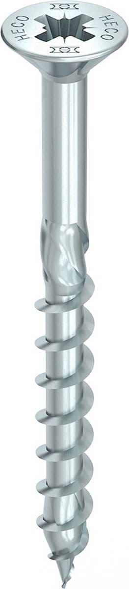 HECO TOPIX-Plus spaanplaatschroef 6x150mm - platkop - verzinkt - deeldraad - PZD 3 - 61154 (Per 100 stuks)