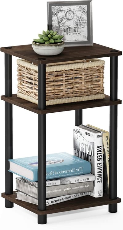 Bijzettafel - Nachtkastje Tafel - Kamer Inrichten - Eenvoudig Ontwerp - 57.9 cm Hoog - Walnoot Zwart
