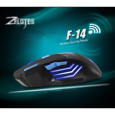 ZELOTES F14 LED Optische Computermuis Draadloos 2.4G 2400 DPI 7 Knoppen Draadloze Gamingmuis