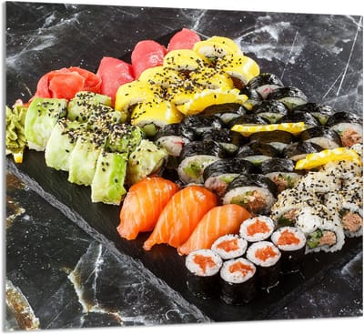 TMK ArtDeko - Serie Sushi - Glazen Keukenpaneel - 65x60 cm