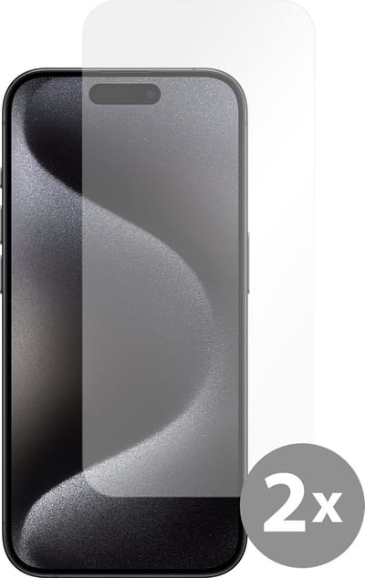 Just in Case screenprotector geschikt voor iPhone 15 Pro - Screenprotector Gehard Glas - 2 Stuks