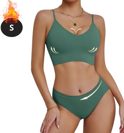 Bovista Lingerie Set Zonder Beugel - Zonder Bandjes - Push-up Bh's - Comfort Beha - Comfortabel - BH - Groen - Maat S