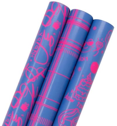 Cadeau inpakpapier set - 3 rollen 43 cm x 3 m voor verjaardag, bruiloft, feest, Valentijnsdag en Moederdag